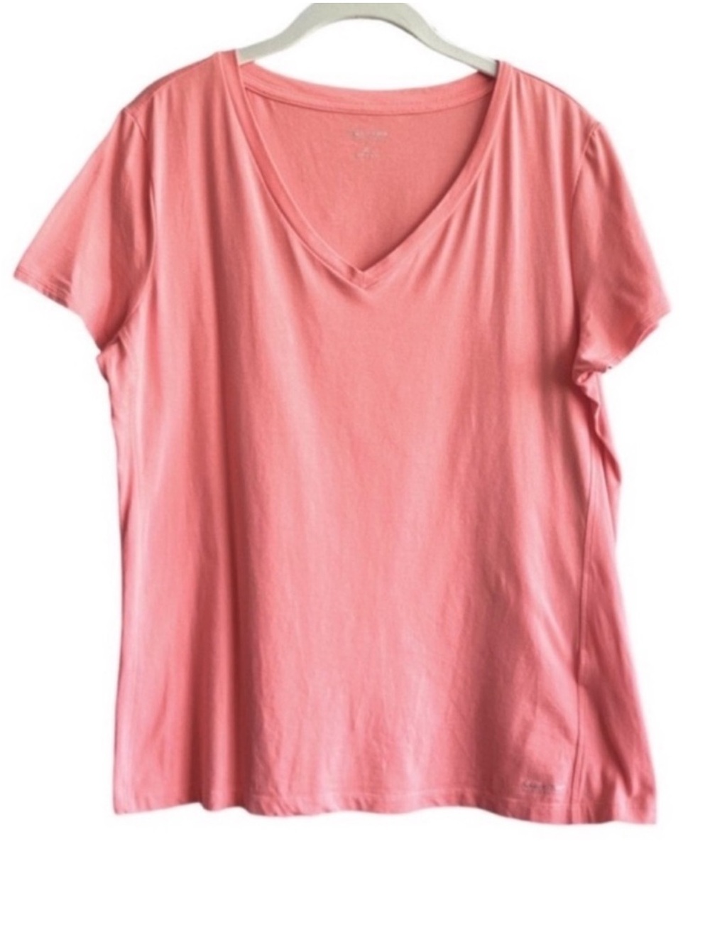 Calvin Klein Performance V-neck Short Sleeve Tee Quick Dry Melon Pink Size XL